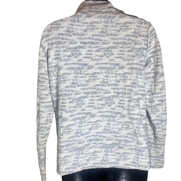 Zyia active textured knit grey/cream zip up jacket stretchy athleisure lounge - Picture 7 of 10